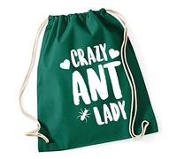 Hippowarehouse Crazy ant lady Drawstring Cotton School Gym Kid Bag Sack 37cm x 46cm, 12 litres