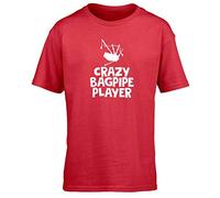 Hippowarehouse Crazy Bagpipe Player Kids Children's Short Sleeve t-Shirt Red