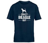 Hippowarehouse Crazy Beagle Guy Kids Children's Short Sleeve t-Shirt Navy Blue