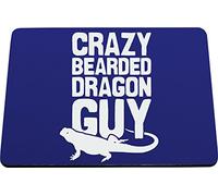 Hippowarehouse Crazy bearded dragon guy printed mouse mat pad accessory black rubber base 240mm x 190mm x 60mm