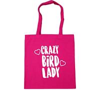 Hippowarehouse Crazy bird lady Tote Shopping Gym Beach Bag 42cm x38cm, 10 litres