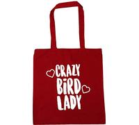 Hippowarehouse Crazy bird lady Tote Shopping Gym Beach Bag 42cm x38cm, 10 litres