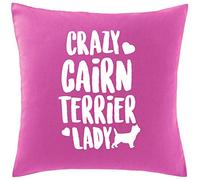 Hippowarehouse Crazy Cairn terrier Lady Printed bedroom accessory cushion cover case 41x41cm