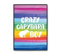 Hippowarehouse Crazy capybara boy Printed Poster A3 Wall Art Design Classroom Room Gym Office Décor