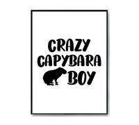 Hippowarehouse Crazy capybara boy Printed Poster A4 Wall Art Design Classroom Room Gym Office Décor