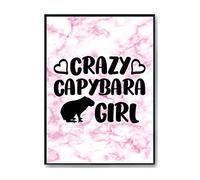 Hippowarehouse Crazy capybara girl Printed Poster A2 Wall Art Design Classroom Room Gym Office Décor