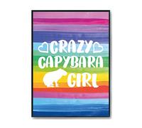 Hippowarehouse Crazy capybara girl Printed Poster A4 Wall Art Design Classroom Room Gym Office Décor