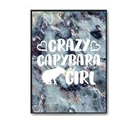 Hippowarehouse Crazy capybara girl Printed Poster A4 Wall Art Design Classroom Room Gym Office Décor