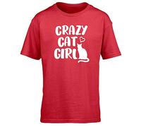 Hippowarehouse Crazy cat Girl Kids Children's Short Sleeve t-Shirt