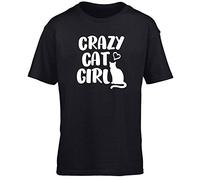Hippowarehouse Crazy cat Girl Kids Children's Short Sleeve t-Shirt