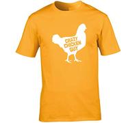 Hippowarehouse Crazy Chicken Guy Unisex Short Sleeve t-Shirt (Specific Size Guide in Description) Gold
