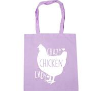 Hippowarehouse Crazy chicken lady Tote Shopping Gym Beach Bag 42cm x38cm, 10 litres