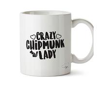 Hippowarehouse Crazy Chipmunk Lady Printed Mug Cup Ceramic 10oz