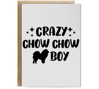 Hippowarehouse Crazy chow chow boy - dog Birthday Card A5 Personalised with envelope for him for her Funny Cards for Men and Women Blank inside option