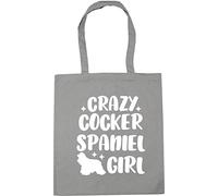 Hippowarehouse Crazy cocker spaniel girl - dog Tote Shopping Gym Beach Bag 42cm x38cm, 10 litres