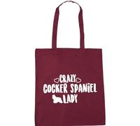 Hippowarehouse Crazy cocker spaniel lady dog Tote Shopping Gym Beach Bag 42cm x38cm, 10 litres