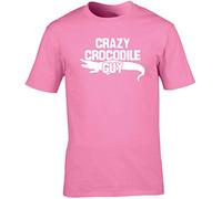 Hippowarehouse Crazy Crocodile Guy Unisex Short Sleeve t-Shirt (Specific Size Guide in Description) Pink