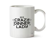 Hippowarehouse Crazy Dinner Lady Printed Mug Cup Ceramic 10oz