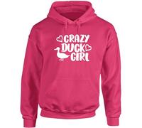 Hippowarehouse Crazy Duck Girl Unisex Hoodie Hooded top (Specific Size Guide in Description)