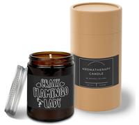 Hippowarehouse Crazy Flamingo Lady Candle Aromatherapy 40hr Scented Gift Set Anxiety Relief Sleep Vegan 200g YP