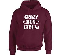 Hippowarehouse Crazy Fox Girl Unisex Hoodie Hooded top (Specific Size Guide in Description)