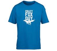 Hippowarehouse Crazy Fox Guy Kids Children's Short Sleeve t-Shirt Sapphire Blue
