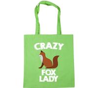 Hippowarehouse Crazy fox lady Tote Shopping Gym Beach Bag 42cm x38cm, 10 litres