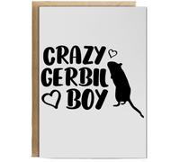 Hippowarehouse Crazy gerbil boy Birthday Card A5 Personalised with envelope for him for her Funny Cards for Men and Women Blank inside option