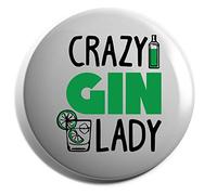 Hippowarehouse Crazy Gin Lady Badge Pin 25mm