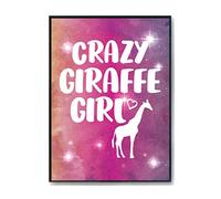 Hippowarehouse Crazy giraffe girl Printed Poster A4 Wall Art Design Classroom Room Gym Office Décor