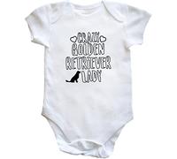 Hippowarehouse Crazy golden retriever lady dog baby vest bodysuit (short sleeve) boys girls