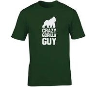 Hippowarehouse Crazy Gorilla Guy Unisex Short Sleeve t-Shirt (Specific Size Guide in Description) Forest Green