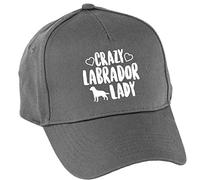 Hippowarehouse Crazy Labrador Lady Dog Baseball Cap hat Premium Printed 5 Panel OneSize Adults Graphite Grey