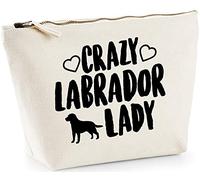 Hippowarehouse Crazy Labrador lady dog printed make up cosmetic wash bag 18x19x9cm