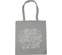 Hippowarehouse Crazy Labrador lady dog Tote Shopping Gym Beach Bag 42cm x38cm, 10 litres