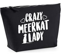 Hippowarehouse Crazy meerkat lady printed make up cosmetic wash bag 18x19x9cm