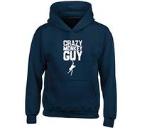 Hippowarehouse Crazy Monkey Guy Kids Children's Unisex Hoodie Hooded top Navy
