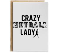 Hippowarehouse Crazy Netball Lady Birthday Card A5 Personalised with envelope for him for her Funny Cards for Men and Women Blank inside option