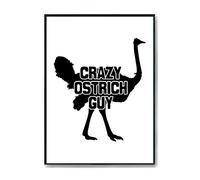Hippowarehouse Crazy ostrich guy Printed Poster A4 Wall Art Design Classroom Room Gym Office Décor