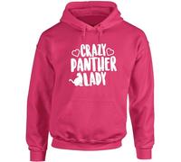 Hippowarehouse Crazy panther lady unisex Hoodie hooded top Fuchsia Pink