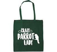 Hippowarehouse Crazy parrot lady Tote Shopping Gym Beach Bag 42cm x38cm, 10 litres