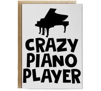 Hippowarehouse Crazy Piano Player Birthday Card A5 Personalised with envelope for him for her Funny Cards for Men and Women Blank inside option