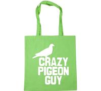 Hippowarehouse Crazy pigeon guy Tote Shopping Gym Beach Bag 42cm x38cm, 10 litres