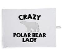 Hippowarehouse Crazy polar bear Tea Towel Eco Printed Dish Cloth Kitchen accessory 50cmx70cm 100% Cotton