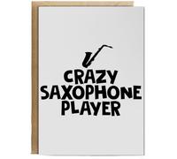Hippowarehouse Crazy Saxophone Player Birthday Card A5 Personalised with envelope for him for her Funny Cards for Men and Women Blank inside option