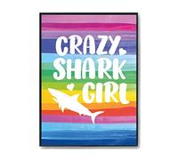 Hippowarehouse Crazy shark girl Printed Poster A4 Wall Art Design Classroom Room Gym Office Décor