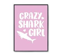 Hippowarehouse Crazy shark girl Printed Poster Wall Art Design Classroom Room Gym Office Décor Frame not included
