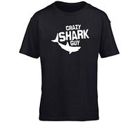 Hippowarehouse Crazy Shark Guy Kids Children's Short Sleeve t-Shirt Black
