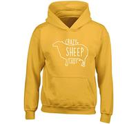 Hippowarehouse Crazy Sheep Lady Kids Children's Unisex Hoodie Hooded top Gold