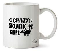 Hippowarehouse Crazy Skunk Girl Printed Mug Cup Ceramic 10oz